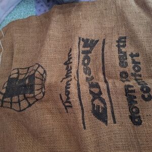 Burlap Sack with Black Graphic